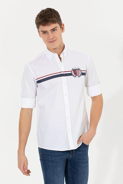 U.S. Polo Assn. Бяла мъжка риза