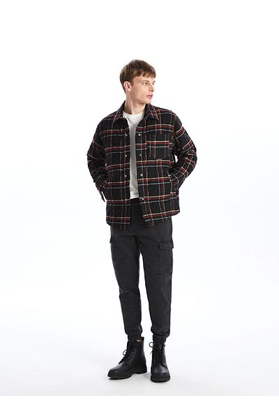 LC Waikiki Regular Fit Long Sleeve Plaid Men's Shirt Jacket