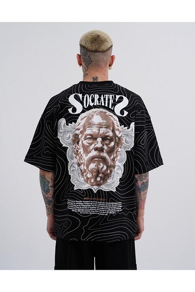 Machinist Men's Premium Socrates Oversize Black T-Shirt