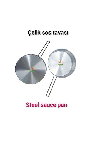 SAFİR ÇAY KAZANLARI 20 cm Size 430 Quality Large Size Steel Sauce Pan - Two Pieces