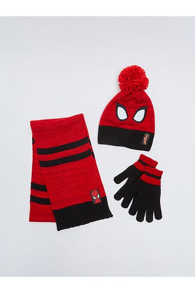 LC Waikiki Spiderman Licensed Boy's Scarf, Beret and Gloves Set