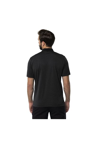 Jack Wolfskin Pack & Go Polo Ανδρικό μαύρο μπλουζάκι πόλο Ανδρικό μπλουζάκι πόλο 1808542_6000