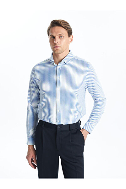 LC Waikiki Slim Fit Long Sleeve Striped Oxford Men's Shirt