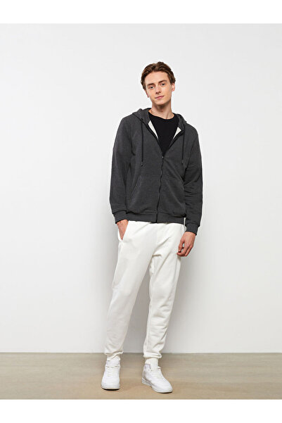 LC Waikiki Anthracite Standard Fit Hooded Men's Sports Cardigan