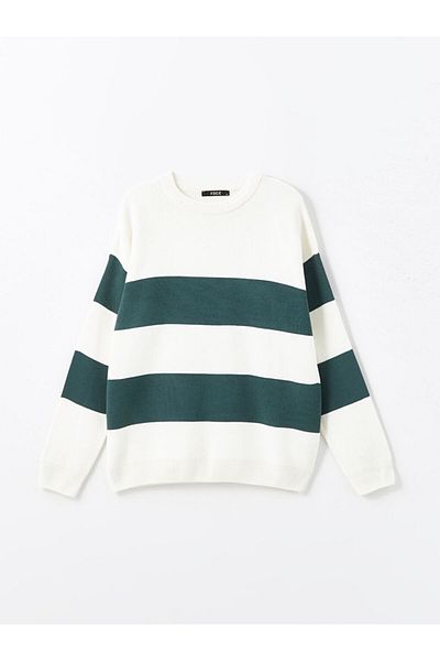 LC Waikiki Crew Neck Long Sleeve Color Blocked Men's Knitwear Sweater