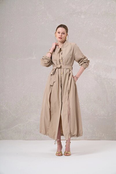 MissWhence MİSSWHENCE FERMUAR DETAYLİ TRENÇ KOT TAŞ 35503