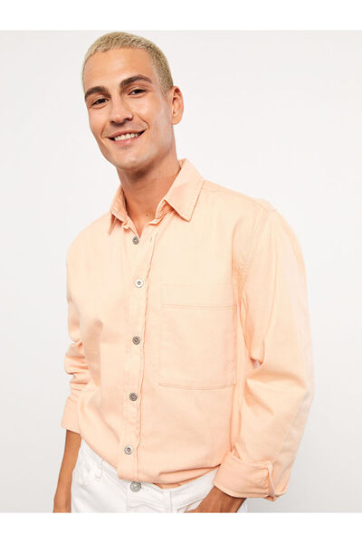 LC Waikiki Regular Fit Long Sleeve Gabardine Men's Shirt Jacket