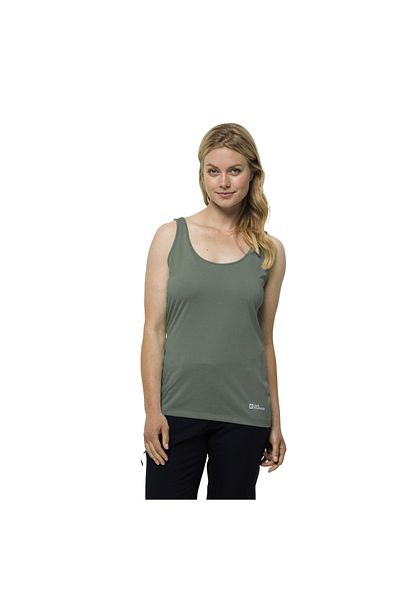 Jack Wolfskin قميص بدون أكمام للنساء من Pack Go Khaki قميص بدون أكمام للنساء 1807283_4151