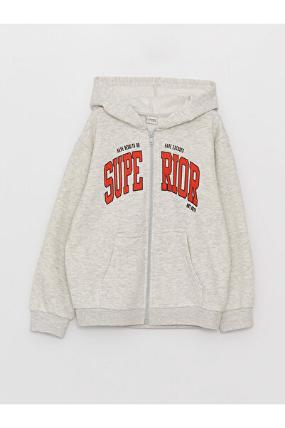 LC Waikiki Μακρυμάνικο φούτερ με κουκούλα με φερμουάρ για αγόρι - W3DA75Z4