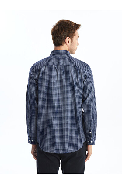 LC Waikiki Чоловіча сорочка Regular Fit з довгим рукавом у клітинку з габардину