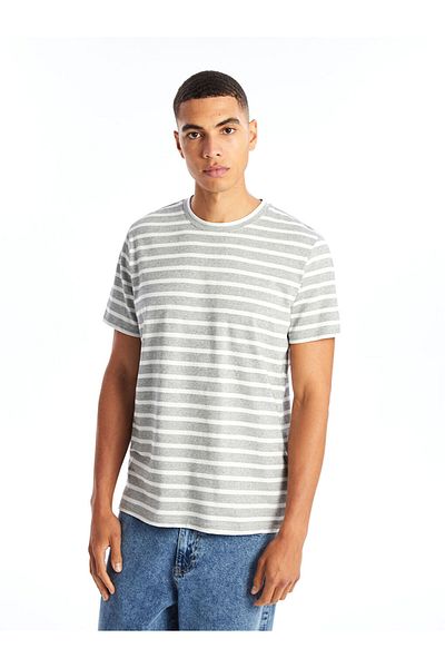 LC Waikiki Νέα σεζόν Crew Neck Κοντό μανίκι ριγέ ανδρικό Tisort - S4OA87Z8