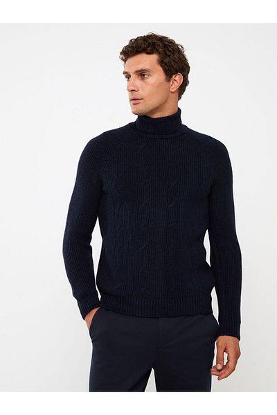 LC Waikiki Herren-Strickpullover mit Rollkragen und langen Ärmeln – W37269z8