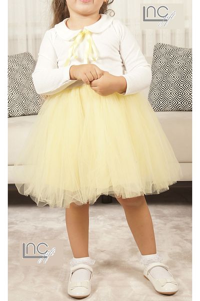 nc gift Fusta Tutu căptușită Bumbac Rochie mânecă lungă Guler Bebelus