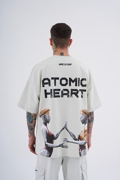 Machinist Ανδρικό μπλουζάκι Atomic Heart Printed Oversize Grey T-shirt