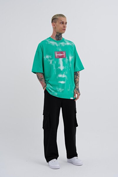 Machinist Ανδρικό μπλουζάκι ανοιχτό πράσινο Oversize - Vintage Carpet Printed