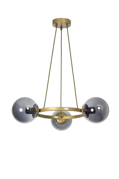 Modavize Owen Modern Design Kitchen Bedroom Hall Living Room Antique Color Smoked Glass 3-Piece Chandelier