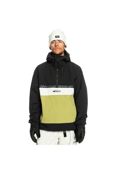 Quiksilver Black Men's Hooded Collar Regular Fit Waterproof Ski Coat EQYTJ03421 Steeze Jk