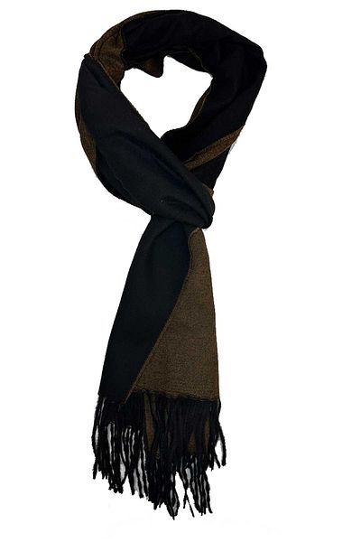 Kravatkolik Black - Brown Double Sided Men's Cashew K631
