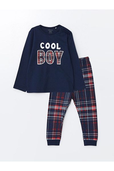 LC Waikiki LCW baby Crew Neck Long Sleeve Printed Baby Boy Pajamas Set