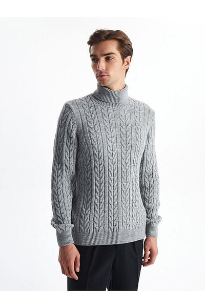 LC Waikiki Men's Knitwear Sweater - Turtleneck, Long Sleeve