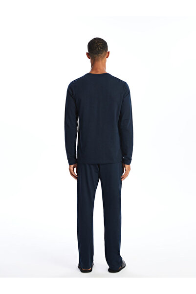 LC Waikiki Чоловічий темно-синій піжамний комплект - стандартний крій