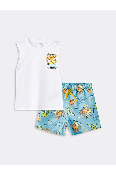 LC Waikiki Baby Boy Crew nyakú nyomtatott úszóruha
