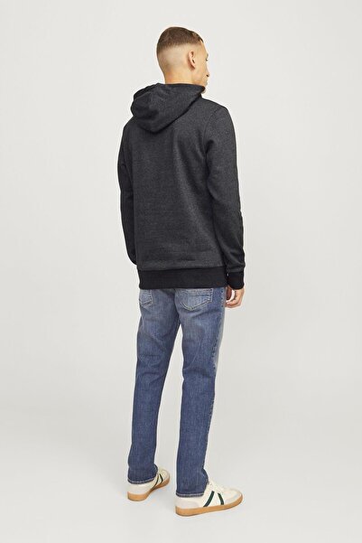 Jack & Jones JJALVIS Μαύρη κουκούλα - 12256848