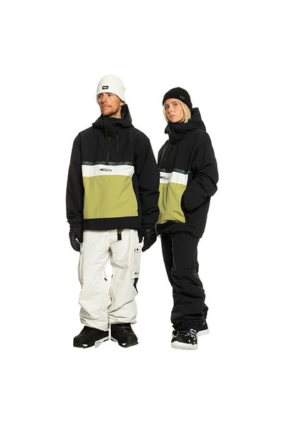 Quiksilver Black Men's Hooded Collar Regular Fit Waterproof Ski Coat EQYTJ03421 Steeze Jk