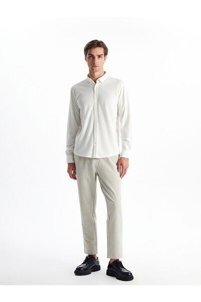 LC Waikiki Ανδρικό μακρυμάνικο πουκάμισο με λεπτή εφαρμογή