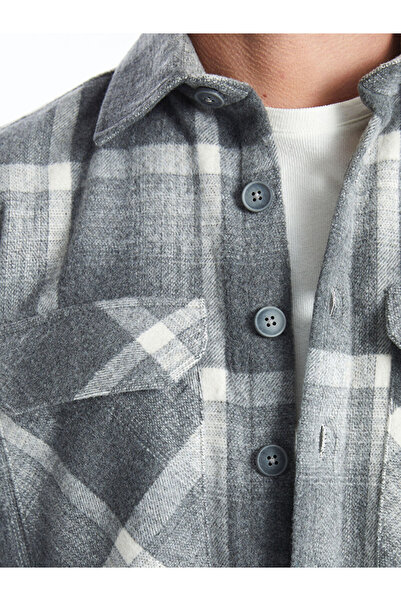 LC Waikiki Άνετη εφαρμογή μακρυμάνικο καρό ανδρικό πουκάμισο ξυλοκόπο