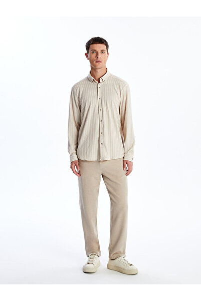 LC Waikiki Ανδρικό πουκάμισο με μακρυμάνικο ριγέ Dobby Slim Fit