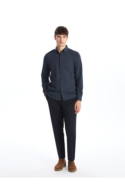 LC Waikiki Lcwaikiki - Classic Navy Slim Fit Men's Shirt, Long Sleeve