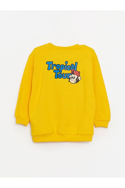 LC Waikiki Baby Boy - Nostalgic Monkey Printed Crew Neck Long Sleeve Sweatshirt