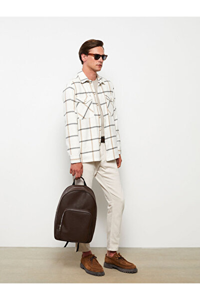 LC Waikiki Комфортна посадка з довгими рукавами в клітинку з габардину чолові...