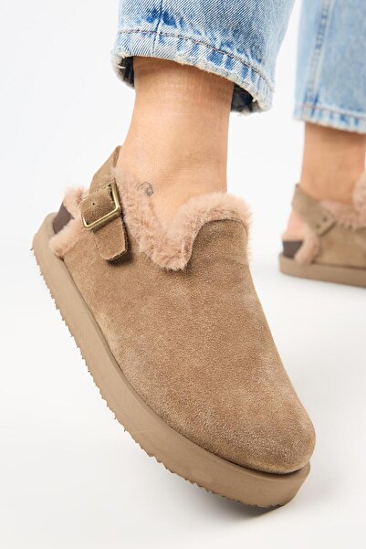 Manijero (Holly 2 Furry Platform) Dámské sandále Sabo Mink z pravé kůže s přezkou