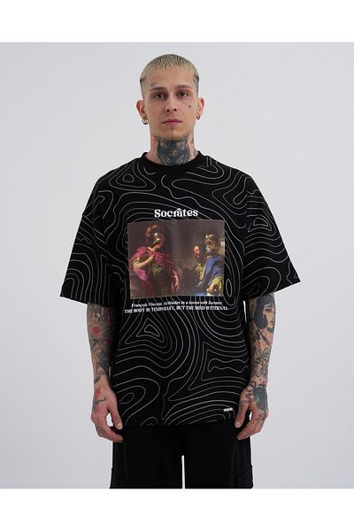 Machinist Men's Premium Socrates Oversize Black T-Shirt