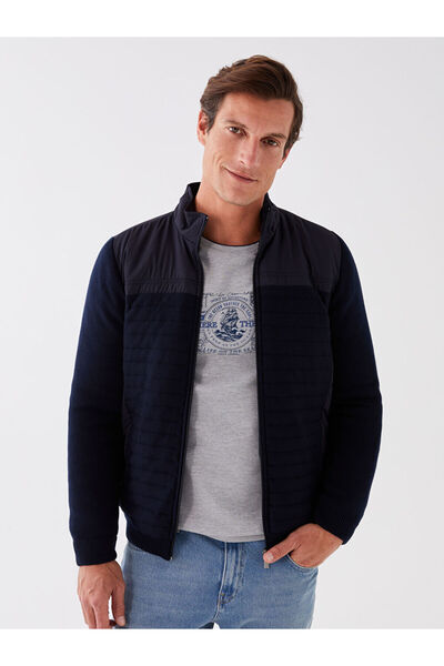 LC Waikiki Синій стандартний крій з прямим коміром чоловічий трикотажний піджак