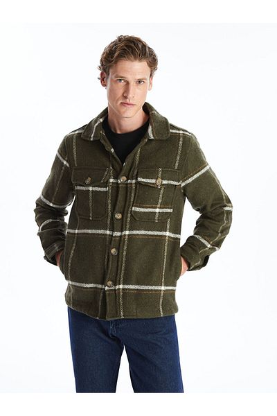 LC Waikiki Regular Fit Long Sleeve Plaid Men's Shirt Jacket
