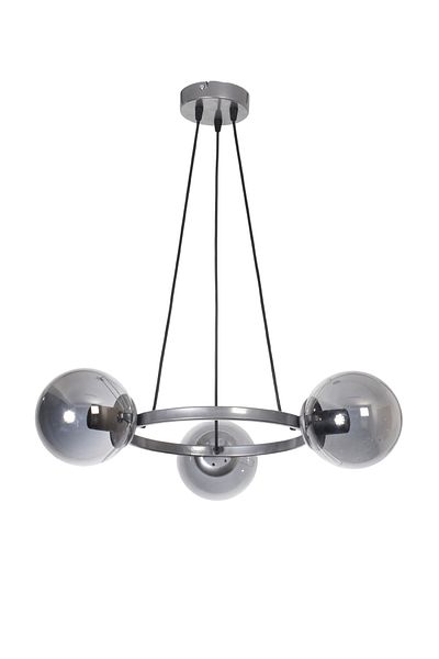 Modavize Owen Modern Design Bedroom Living Room Gray Color Smoked Glass 3-Piece Chandelier