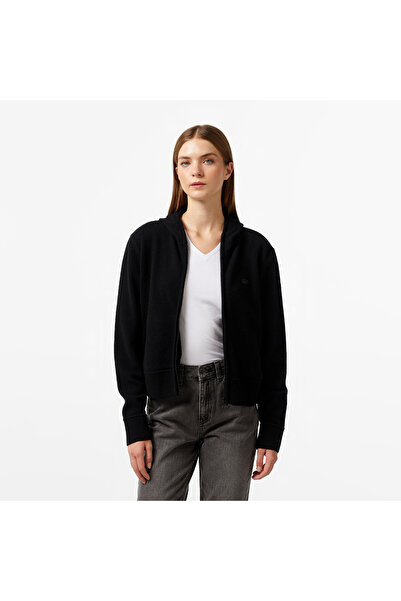 Lacoste Kadın Relaxed Fit Kapüşonlu Siyah Hırka