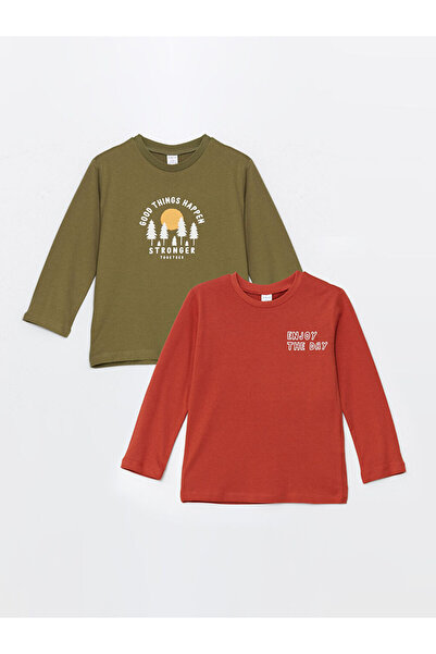 LC Waikiki Sada 2 triček s dlouhým rukávem Crew Neck pro chlapečka