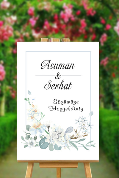 Yogi Tasarım Yeşil Sözümüze Hoş Geldiniz Temalı İsimli MDF Karşılama Panosu