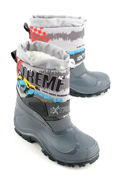 GEZER Boy's Winter - Ρυθμιζόμενες Velcro βελούδινες αδιάβροχες μπότες χιονιού