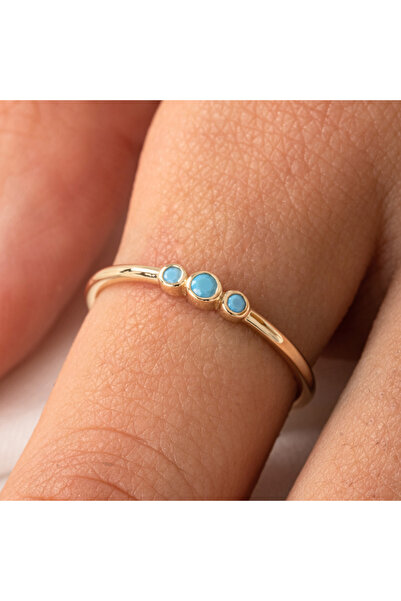 FasekGold Tria Firuze Evlilik Teklifi Modern-Minimal Tarz Tasarım Hediye-925 ...