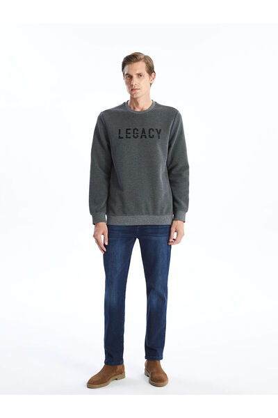 LC Waikiki LCW Велосипедний комір, довгі рукави, принт, чоловічий світшот