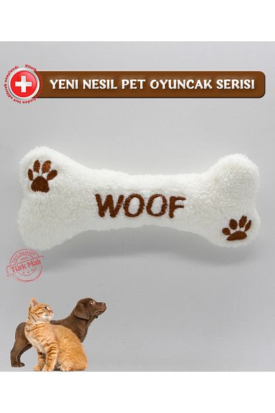 Silky Toys - Plush Toy for Dogs - Woof Bone / 16cm / White