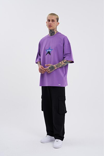 Machinist Ανδρικό μωβ μπλουζάκι με στάμπα Dragon Machinist