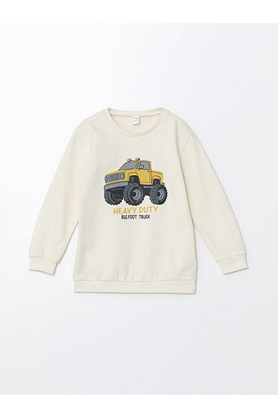 LC Waikiki LCW Kids Crew λαιμόκοψη μακρυμάνικο χοντρό εμπριμέ μωρό φούτερ για αγόρι