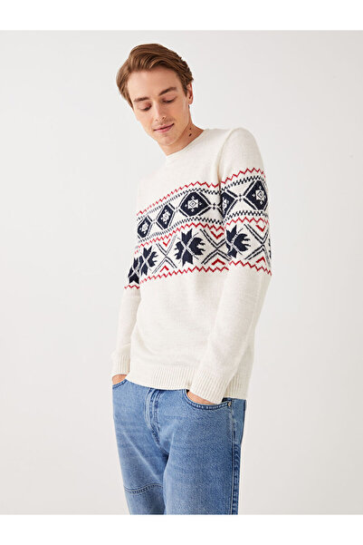 LC Waikiki Чоловічий трикотажний светр з довгим рукавом з візерунком