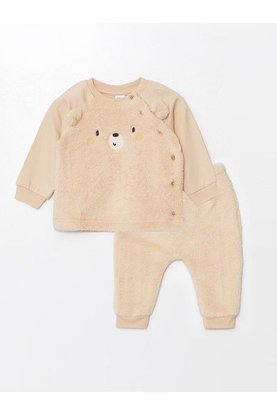 LC Waikiki Lcw Baby Plush Baby Boy Cardigan and Pants Set of 2